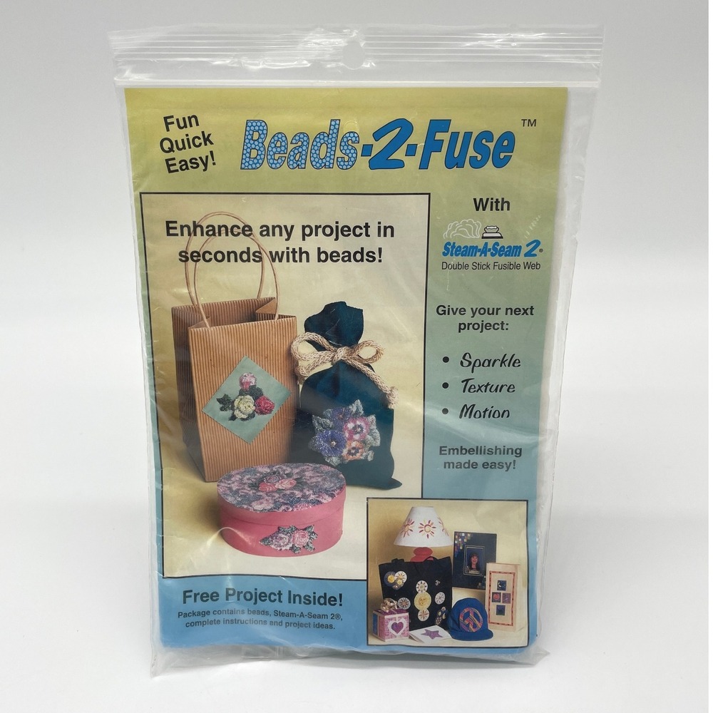 Beads 2 Fuse Clear Glass Beads Embellishing Craft Project Kit Sparkle‎ Texture